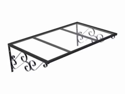 Auvent de porte en aluminium L140 x l80 cm incliné AMBAN