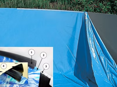 Liner overlap AQUABLUE Aqualux bleu 30/100eme piscine ronde 3.60m hauteux max 1.32m