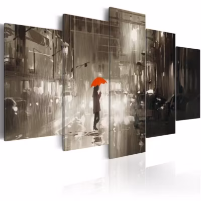 Tableau Vintage Rain City 100×50 cm