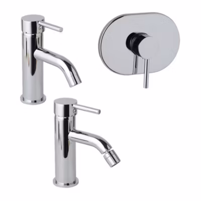 Ensemble De Mitigeurs Pour Lavabo, Bidet Et Groupe De Douche Encastré Chromé – Fassa