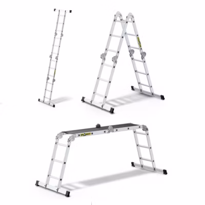 Échelle universelle avec plateforme DRABEST PRO en aluminium 4×3 échelons 150 kg 1 pièce