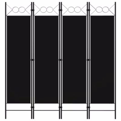 Cloison de séparation 4 panneaux Noir 160 x 180 cm vidaXL