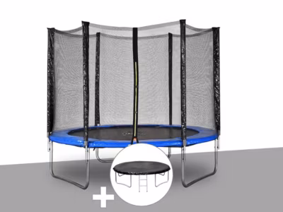 Kit trampoline Jardideco Atlas diamètre 2,44 m Bleu + Bâche de protection