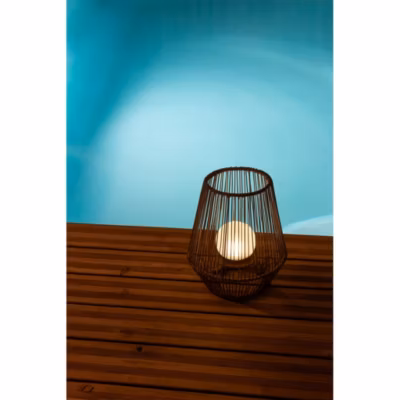 Lanterne solaire ajourée- Hauteur 30,5cm- Diamètre 25,8cm- LED blanche- 10 Lumens- Eclairage extérieur Jardin