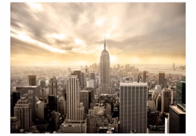 Papier peint intissé panoramique ville et architecture new york – manhattan à l&rsquo;aube 200×154 cm