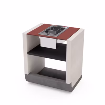 TUOZI-Module de support SUD Électrique pour Barbecue en Béton Préfabriqué (Blanc, Gris, Rouge-81X60X60cm)-Extérieur