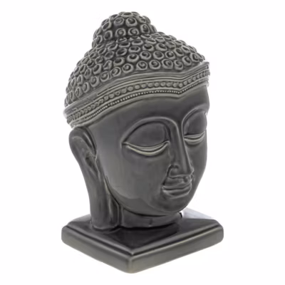 Statuette bouddha Yola céramique gris H22,5cm – Atmosphera