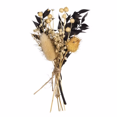 Bouquet de fleurs séchées noires et beiges