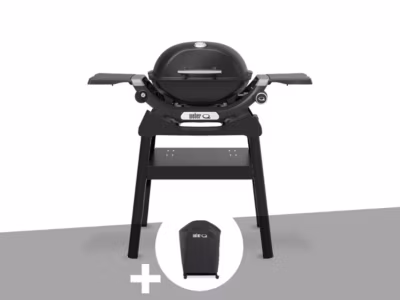 Barbecue à gaz Q 1200N noir avec pied + Housse – Weber