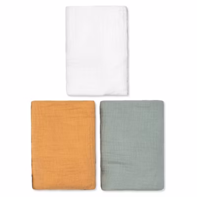 Lot de 3 Draps housses couffin en gaze de coton Tendance