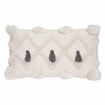 Coussin R.O.W. – plastique recyclé – blanc 30×50 cm – Atmosphera