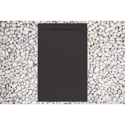 Receveur de douche 185X85 cm NOIR Vulcano Line PLUS en résine et poudre de marbre avec grille en RÉSINE DE MARBRE