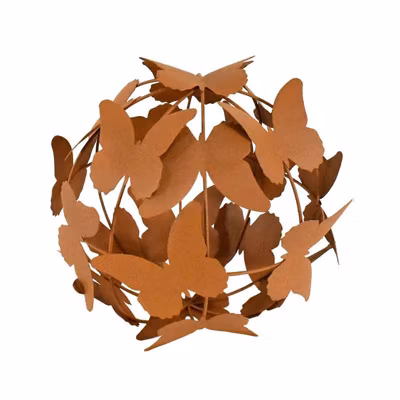 Sphère décorative Envol de Papillons Rouille 29x29cm