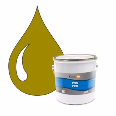 Peinture fer antirouille – Laque extérieure Semi-Brillante POK FER – 2,5L – RAL 1027 – Jaune Curry