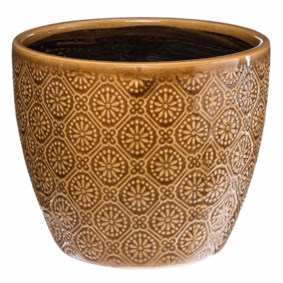 Pot – céramique – D14 cm – Marron- Atmosphera