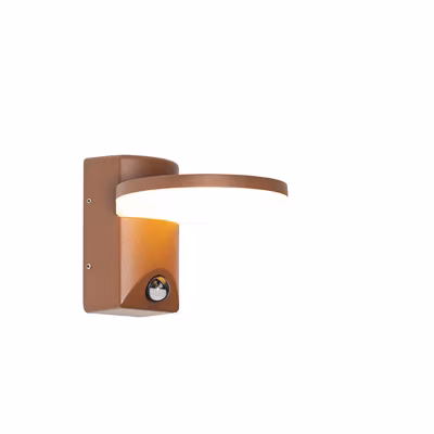 Applique murale d&rsquo;extérieur brun rouille avec LED IP54 détecteur de mouvement – Esmee