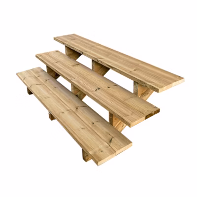 BERLIN Escalier extérieur bois 3 marches H 54cm L-160cm – sans contre marche