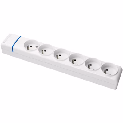 Multiprise Blanche 6 prises 2P+T 16A – Solera