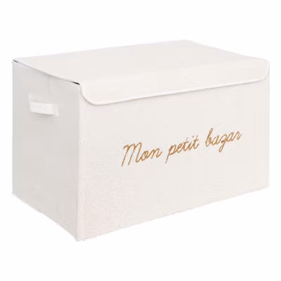 Coffre rangement en bouclette – 36 x 36 cm