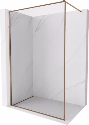 Mexen Kioto-XF paroi de douche Walk-in avec cadre 90 x 202 cm, transparent 10 mm, or rose – 800-090-104-60-00-X