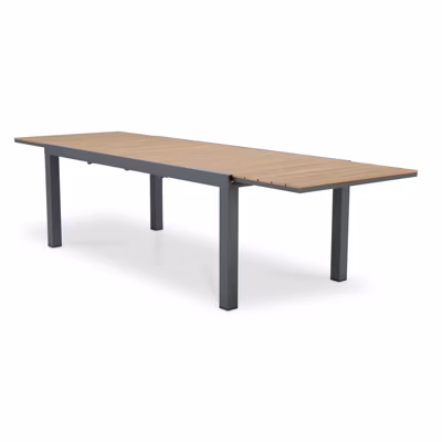 Table de jardin extensible aluminium anthracite 300/200×100 cm et polywood – Osaka