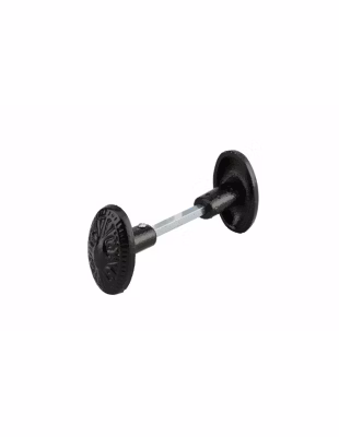 Paire de boutons en fonte peinte pour porte, carré 6mm, fourreau adaptateur 7mm, noir – THIRARD