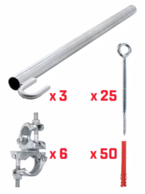 Lot de 3 kits d&rsquo;amarrage à anneau Tubesca Comabi