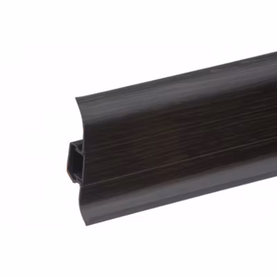 Lot de 10 Plinthes goulotte passe-câble PVC 59 mm – 1,10 m avec angles, raccords et butées Wenge noir