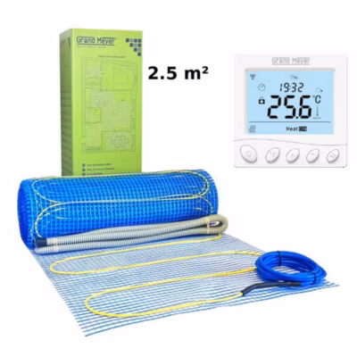 Kit chauffage au sol 2,5 m², 170 W/m² + W350 thermostat Wi-Fi programmable