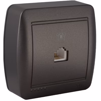 Prise RJ11 en saillie – Noir graphite – Solera