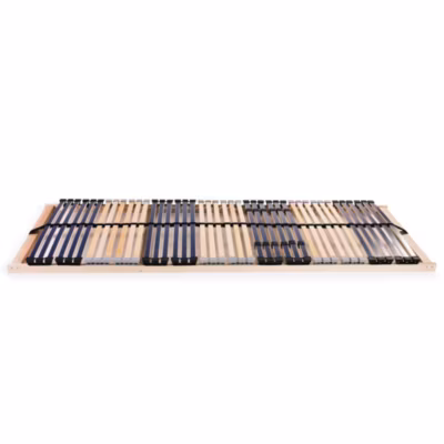 Lit simple, Lit adulte, Sommier à lattes sans matelas avec 42 lattes 7 zones 90×200 cm