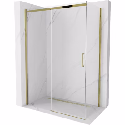 Mexen Omega cabine de douche coulissante 130 x 70 cm, transparent, or – 825-130-070-50-00