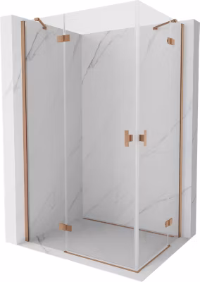 Mexen Mist-H Duo cabine de douche pivotante gauche 115 x 75 cm, transparent, cuivre brossé – 8A5-115L-075P-65-00