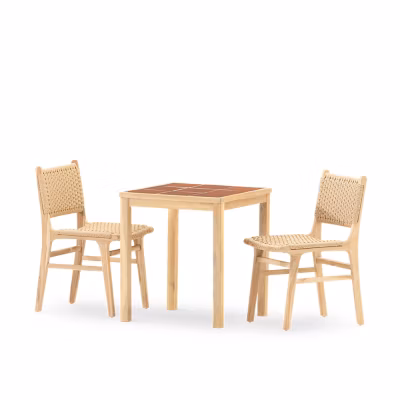 Set de repas 2 places en céramique terre cuite 65×65 – bisbal & serena