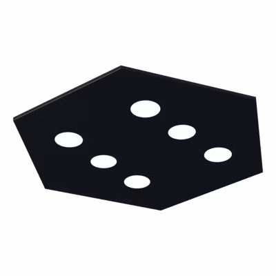 LUMICOM – RIVER HEX Plafonnier, 6x GX53, max 8W, métal, noir mat, 80x70cm
