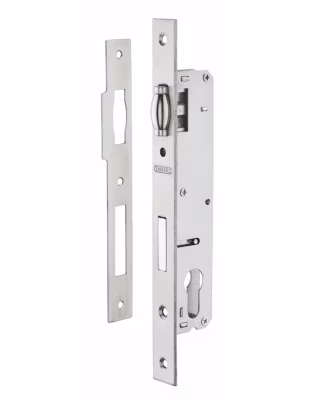 Boitier de serrure encastrable à rouleau à cylindre pour menuiserie métallique, axe 20mm, bouts carrés, zingué – THIRARD