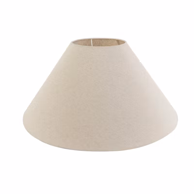 Abat-jour en tissu beige rond incliné 55/19/26