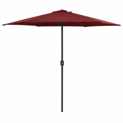 vidaXL Parasol d&rsquo;extérieur et mât en aluminium 270×246 cm Bordeaux