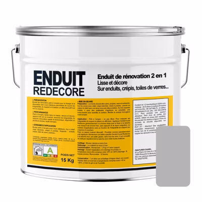 Enduit décoratif, rénovation rapide, 2 en 1, lisse et décore sur plâtre, peintures, crépis, fibres, toile de verre-15-Béton (RAL 7