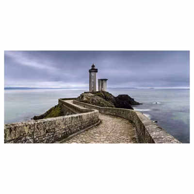 Brise vue imprimé PHARE DU PETIT MINOU, H.1.5 x L.3 m, 100% occultant, Made in France par Scenolia + kit de fixation offert