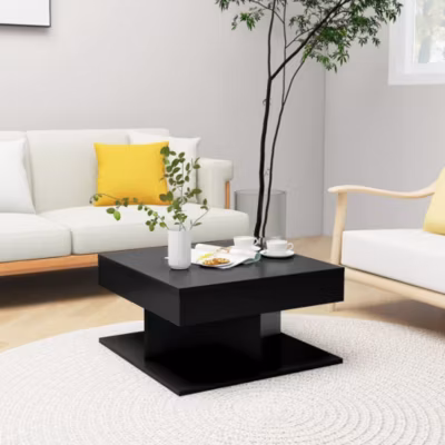 Table basse,Table Salon,Table d&rsquo;appoint Noir 57x57x30 cm Bois d&rsquo;ingénierie