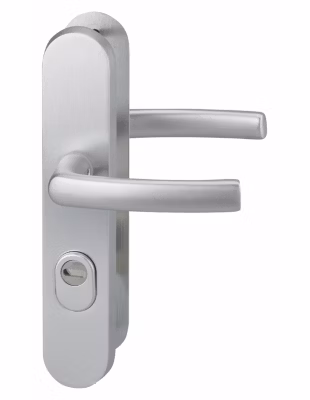 Ensemble poignées de sécurité pour porte d&rsquo;entrée, béquille double, entr&rsquo;axe de fixation 216mm, argent – THIRARD