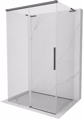 Mexen Rox-3S L cabine de douche à 3 parois coulissante 110 x 90 cm, transparent, gris pistolet brossé – 8C2L-110-090-66-00-3S