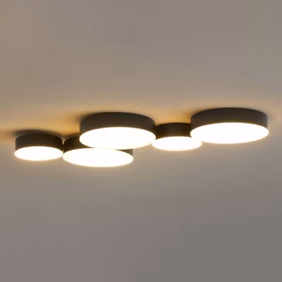 Plafonnier moderne noir 5 spots lumineux LED – Skavi