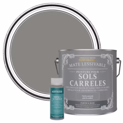Peinture Grise pour Sols Carrelés Mate Lessivable – RUST-OLEUM – Béton 2,5 L