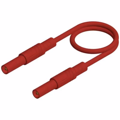 Hirschmann MLS GG 200/2,5 rt – Cordon de mesure de sécurité 2 m rouge, fiches banane 4 mm