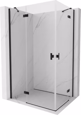 Mexen Mist-H Duo cabine de douche gauche pivotante 105 x 95 cm, transparent, noir – 8A5-105L-095P-70-00