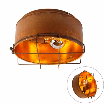 Plafonnier industriel brun rouille 35 cm – Barril