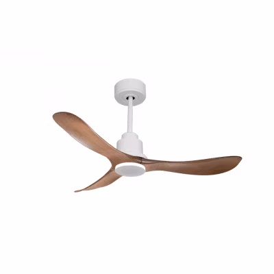 Tenerife de KlassFan – Super destratificateur et ventilateur DC 132 cm Blanc pales marron sans Lumière idéal pour 25 à 35 m²