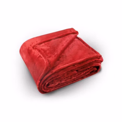 Couverture polaire unie « PILONGA » (240×220 cm – Rouge)